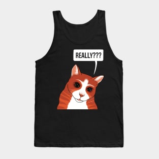 Really? Cute Ginger cat watching you a bit worried Tank Top